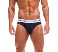 Summer Code Mens Classic Premium Briefs Pack Cotton Bulge Pouch Underwear Breathable Low Rise Underpants for Men, 1 Pc Black, XXL