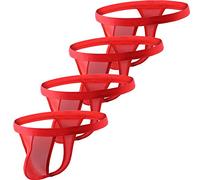 Summer Code Mens Sheer Mesh Thong T-Back Sexy See Through Underwear, 4-pack Red, XL