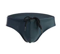 Summer Code Mens Solid Swim Briefs Drawstring Bikini Sport Swimsuit Dark Green