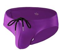 Summer Code Mens Solid Swim Briefs Drawstring Bikini Sport Swimsuit Purple, Purple, S