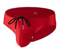 Summer Code Mens Solid Swim Briefs Drawstring Bikini Sport Swimsuit Red, Red, XL