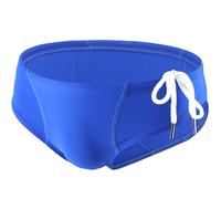 Summer Code Mens Swim Briefs Bikini Sport Swimwear Bathing Suit Solid Sexy Swimsuit with Drawstring Royal Blue