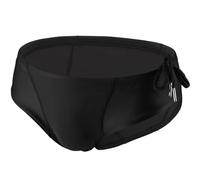 Summer Code Mens Swim Briefs Bikini Sport Swimwear Bathing Suit Solid Sexy Swimsuit with Drawstring Black
