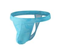 Summer Code Men's Thong Camo G-String Underwear Bulge Enhancing Pouch Panties Comfort Men Bikini, Sky Blue, M