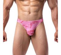 Summer Code Men's Thong G-String Underwear Micro Mesh Panties Soft Bikini | Bulge Pouch Thong Panties, Soft Stretch T-Back Camouflage Underwear, Cool Moisture Wicking, for Hot Summer Daily Gym Wear