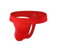 Summer Code Men's Thong Pouch Undewear Low Rise T-Back Under Panties Breathable and Lightweight G-String Bikini, Red, XL