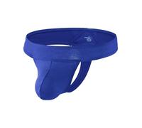 Summer Code Men's Thong Pouch Undewear Low Rise T-Back Under Panties Breathable and Lightweight G-String Bikini, Royal Blue, M