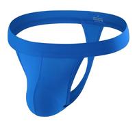 Summer Code Men's Thong T-Back Undewear Low Rise G-String Bikini Soft Waistband Under Panties, Blue, X-Large