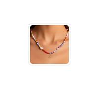 Summer Colorful Bead Necklace Colorful Initial Necklaces for Women Daughter Birthday Gifts Cute Pearl Beaded Necklaces Trendy Letter Necklace Christmas Graduation Gifts for Her Jewelry Accessories