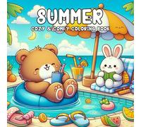 Summer coloring book: 50 Cozy Summer Scenes with Cute Cats, Bunnies, and Bears - Hand-Drawn, Easy-to-Color Animal Designs for Relaxation and Fun for All Ages (Cozy Critter Seasons)