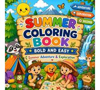 Summer Coloring Book Bold and Easy: or Kids, Teens & Adults Featuring Beach Items, Flowers, Cute Animals and Cozy Vacation Days for Stress Relief & Relaxation (Cozy & Easy Coloring)