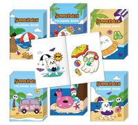 Summer Coloring Books for Kid - 24Pcs Halloween in Summer Themed Mini DIY Art Coloring Booklet for Hawaii Beach Swimming Pool Party Supplies Birthday Holiday Goodie Bag Stuffer School Classroom Reward