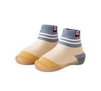 Summer Comfortable Infant Toddler Shoes Stripes Child Interlocking Breathable Floor Trainers, beige, 4 UK Child