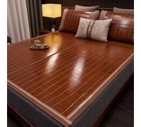 Summer Cool Bamboo Mat for Bed, Foldable Double Sided Bamboo Mat for Bed, Bamboo Bed Mat Cooling Summer Sleeping Pad, Home Quick Cooling Textile Rattan Mat Suitable for Home(135X195cm/53.1x7