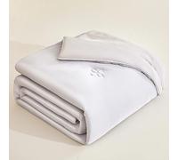 Summer Cool Quilt Thin Breathable Quilts Single/Double Skin-Friendly Duvet, For Sofa Throw/Lunch Break Blanket/Hot Nights, Polyester And Knitted Cotton Fabric, Washable(Double: 180X200cm,Grey)