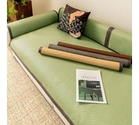 Summer Cool Rattan Sofa Cover Slip Resistant Breathable Pet Protector for 2/3/4 Seater Sofas Ideal for Dogs & Cats Green 60x90cm & Slish