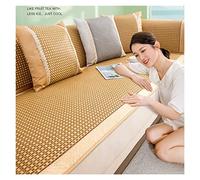 Summer Cool Rattan Sofa Seat Cover Cushion，Cooling Bamboo Sectional Sofa Slipcovers Breathable Furniture Protector Cover，Rattan Bamboo Air Conditioning Mat for Couch Sofa Office Chair Car Seat Pet ( S