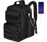 【Summer Cooler Bag】Lunch Backpack for Men Work， 15.6inch Tactical Backpack with Lunch Compartment， Large Laptop Backpacks with Insulated Cooler Bag for Travel Beach Camping Picnic Hiking， Black