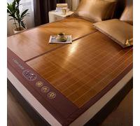 Summer Cooling Bamboo Mat, Foldable Double Sided Bamboo Mat for Bed, Bamboo Cooling Mattress Topper, Home Quick Cooling Textile Rattan Mat Suitable, Bedroom Essential for Summer Sleeping(Bro