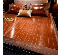 Summer Cooling Bamboo Mat, Foldable Double Sided Bamboo Mat for Bed, Breathable Bamboo Summer Sleeping Mat, Bamboo and Rattan Woven Cooling Mat, Bedroom Essential for Summer Sleeping(90x190c