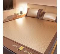 Summer Cooling Bamboo Sleeping Mat Foldable, Double-Sided Cooling Bed Sheet Air Conditioning Mat, Mattress Topper twin Queen Cool mat for Living Bedroom Floor, Essential for Summer Sleeping(90cmx200cm