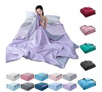 Summer Cooling Blanket for Night Sweats UK, Ice Cooling Blankets King Size Double Bed Adult Single Skin Friendly Plain Print Bed Blanket Cooler Quilt for Hot Sleepers Sweats All-Season Lightweight
