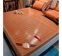 Summer Cooling Mat Double Sided Bamboo & Rattan Bed Sheet Foldable Air Conditioning Sleeping Pad Breathable Sleep Essential for Hot Weather Perfect for Bedroom & Travel