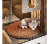 Summer Cooling Mat for Dogs Cats Breathable(Woven Pattern Brown A)