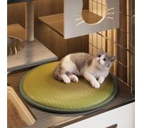 Summer Cooling Mat for Dogs Cats Breathable(Woven Pattern Green A)