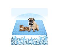 Summer Cooling Mat for Dogs Cats Ice Silk Self Dog Cooling Mat Breathable Pet Crate Pad Portable & Washable Pet Cooling Blanket for (28 X 22in, blue)