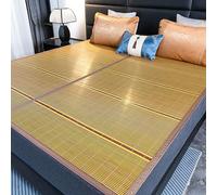 Summer Cooling Pad Cooling Bed Cover Mattress Carbonized Bamboo Summer Sleeping Mat,Summer Bamboo Bed Mat Mattress Topper,Cooling Sleeping Pad,Foldable Double Sided Bamboo Mat for Bed(200x215cm)