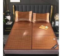 Summer Cooling Pad Cooling Bed Cover Mattress Summer Sleeping Mat,Summer Bamboo Bed Mat Mattress Topper,Rattan Cooling Mat,Foldable Double Sided Bamboo Mat for Bed,Breathable Carbonized Bamboo(180X200