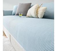 Summer Cooling Seat Pad Ice Silk - Non-Slip Scratch Proof Washable Cushion Cover with 3D Cooling Beads for Couch Sofa Settee Cover Slipcover 1-4 Seater L Shape Corner Sectional(Color 3,90 * 180cm)