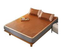 Summer Cooling Sleeping Mat Double-Sided Folding Bamboo Mattress Durable Lightweight Bed Pad Soft & Smooth 0.8 * 1.9m/2.6 * 6.2ft Color A