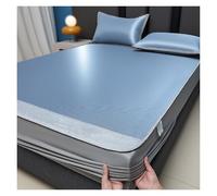Summer Cooling Sleeping Mat With Pillowcase, Breathable Ice Silk Blend Fabric, 360° Elastic Encasement For Hotels Camping Dorms, Foldable Design