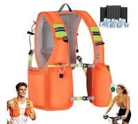 Summer Cooling Vest, Running Hydration Vest Backpack 3 Ice Modules,Orange | Reflective Lightweight Breathable Mesh Outdoor Pack for Hot Weather Hiking Cycling Training, Unisex Adult Workout Apparelc