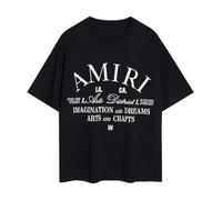 Summer Cotton Men's Fashion Casual T-Shirt Sporty Style Letter Print Relaxed Couple T-Shirt (Color-7,L)
