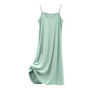 Summer Cotton Midi Nightdress for Women UK Sleeveless Chemise Sexy Negligee Spaghetti Strap Night Shirts Soft V-Neck Tank Dress Modal Nightshirt Loose Jersey Lingerie Nightwear Tunic Sleepwear