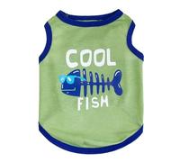 Summer Cotton Sphynx Cat Shirt Letter Print Pet Vest Apparel for Cats Lightweight Breathable Kitten Clothes Ragdoll Siamese Persian(Green,XL)