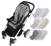 Summer Cover Baby Stroller - Cotton - Cool Universal Trolley Mat - Vizaro Brand (Black Vichy Squares - Premium Cotton 100%)