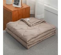 Summer Coverless Duvet Single Double Super King Size Washable Soft Lightweight 2.5 Tog Coverless Duvet Simple Solid Color Bedroom Cool Bedspreads Living Room Quilted Blanket (Brown,180x200cm)