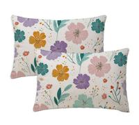 Summer Cushion Covers 40x60 cm Rectangle Garden Cushion Covers Set of 2 Linen Throw Pillow Cases Floral Patterned Double Sided Printing for Garden Furniture Bench Car Farmhouse Decor, Gifts S-1267