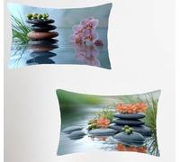 Summer Cushion Covers 40x60 Set of 2, River Rectangle Pillow Cases with Hidden Zipper, Waterproof Linen Pillow Case 40x60cm, Double Sided Printing, Pillowcases for Bed Sofa Outdoor Decor 3-4154