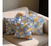 Summer Cushion Covers Floral Cushions Covers 100x100 cm Set of 4 for Sofa Bed Square Velvet Decorative Pillowcase Double Sided Printing Throw Pillow Case Indoor Home Room Decor, Gifts for Women b-1238