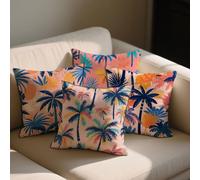 Summer Cushion Covers Tree Cushions Covers 100x100 cm Set of 4 for Sofa Bed Square Velvet Decorative Pillowcase Double Sided Printing Throw Pillow Case Indoor Home Room Decor, Gifts for Women b-1258