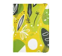 Summer Cute Doodle Drawings Fantasy Lime Passport Card Holder Cover Combo Travel Documents Organizer Protector Waterproof