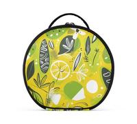 Summer Cute Doodle Drawings Fantasy Lime Toiletry Bags with Compartments & Handle Large Hanging Travel Toiletry Bag with adjustable dividers 11 IN