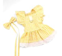 Summer Cute Pet Clothes Pink Plaid Rose Bubble Dog Skirt Lace Short Princess Dress For Small And Medium Dog Bichon Yorkshire