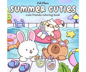 Summer Cuties: Cute Coloring Book for Adults & Teens Featuring Adorable Animal Friends in Cozy Summer Scenes for Relaxation