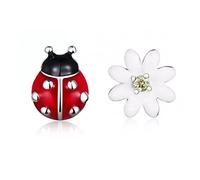 Summer Daisy Flower Red Ladybug Exquisite Stud Earrings for Women Jewelry